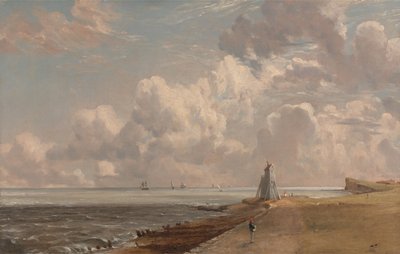 Harwich- De Lage Vuurtoren en Beacon Hill door John Constable